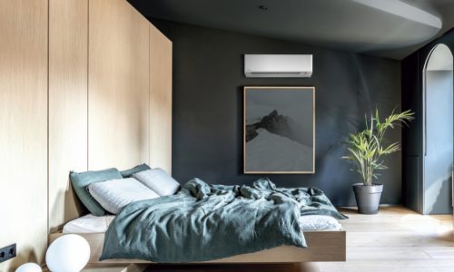 Split airco van Panasonic in de slaapkamer